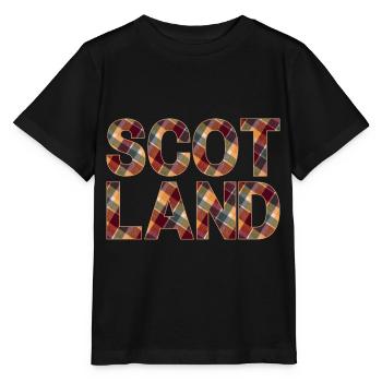 Schottland Tartan Schriftzug Dudelsack Highlands - Stanley/Stella Kinder T-Shirt MINI CREATOR  - Schwarz - Vorne - Mikhail (115cm)