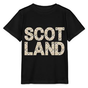 Schottland Tartan Schriftzug Dudelsack Highlands - Stanley/Stella Kinder T-Shirt MINI CREATOR  - Schwarz - Vorne - Mikhail (115cm)