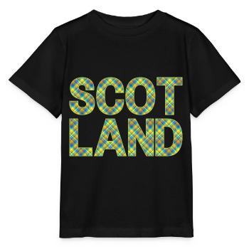Schottland Tartan Schriftzug Dudelsack Highlands - Stanley/Stella Kinder T-Shirt MINI CREATOR  - Schwarz - Vorne - Mikhail (115cm)