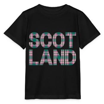 Schottland Tartan Schriftzug Dudelsack Highlands - Stanley/Stella Kinder T-Shirt MINI CREATOR  - Schwarz - Vorne - Mikhail (115cm)