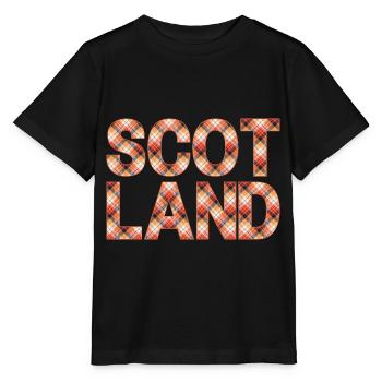 Schottland Tartan Schriftzug Dudelsack Highlands - Stanley/Stella Kinder T-Shirt MINI CREATOR  - Schwarz - Vorne - Mikhail (115cm)