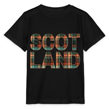 Schottland Tartan Schriftzug Dudelsack Highlands - Stanley/Stella Kinder T-Shirt MINI CREATOR  - Schwarz - Vorne - Mikhail (115cm)