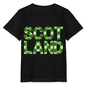 Schottland Tartan Schriftzug Dudelsack Highlands - Stanley/Stella Kinder T-Shirt MINI CREATOR  - Schwarz - Vorne - Mikhail (115cm)