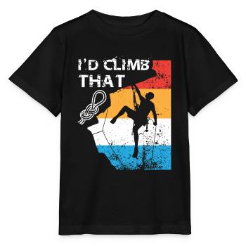 I'd climb that - hiking climbing gift - T-shirt bio MINI CREATOR Stanley/Stella Enfant - noir - Devant - Mikhail (115cm)