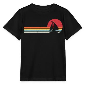 Segelboot Retro T-Shirt Segelboot Boot - Stanley/Stella Kinder T-Shirt MINI CREATOR  - Schwarz - Vorne - Mikhail (115cm)