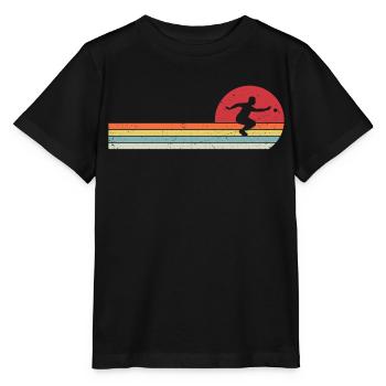 Retro Petanque Ball T-Shirt - Stanley/Stella Kinder T-Shirt MINI CREATOR  - Schwarz - Vorne - Mikhail (115cm)