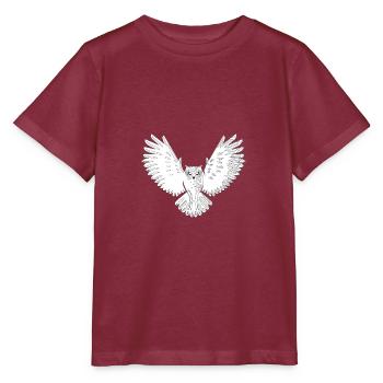 owl - Stanley/Stella MINI CREATOR Kids’ T-Shirt - burgundy - Front - Kain (125cm)