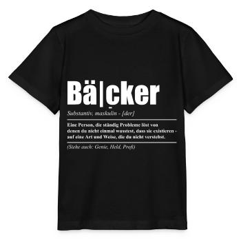 Bäcker Geschenkidee - Stanley/Stella Kinder T-Shirt MINI CREATOR  - Schwarz - Vorne - Mikhail (115cm)