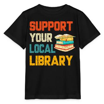 Unterstützung Bibliothek, Bibliotheksliebhaber - Stanley/Stella Kinder T-Shirt MINI CREATOR  - Schwarz - Vorne - Mikhail (115cm)