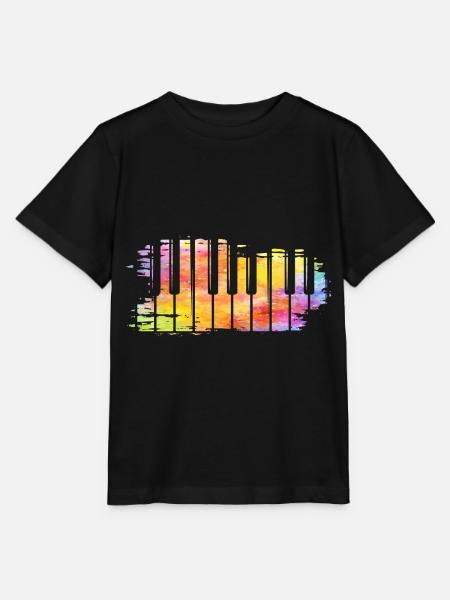 Colorfol Klavier Kunst Musik Tasten Keyboard - Stanley/Stella Kinder T-Shirt MINI CREATOR - Schwarz