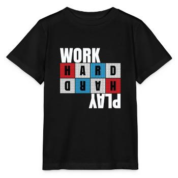 Work Hard, Play Hard, Motivation, Dedication - Stanley/Stella MINI CREATOR Kids’ T-Shirt - black - Front - Mikhail (115cm)