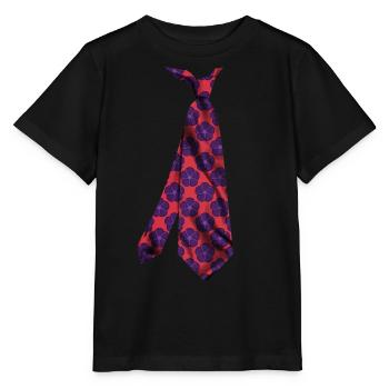 t-shirt cravate motif coloré fleur tropicale - T-shirt bio MINI CREATOR Stanley/Stella Enfant - noir - Devant - Mikhail (115cm)