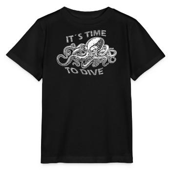 Octopus - it´s time to dive - Stanley/Stella Kinder T-Shirt MINI CREATOR  - Schwarz - Vorne - Mikhail (115cm)