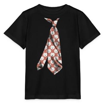 necktie dog pattern Krawatte tie ties - Stanley/Stella MINI CREATOR Kids’ T-Shirt - black - Front - Mikhail (115cm)
