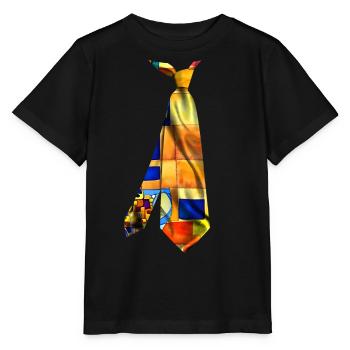 Colorful Printed Necktie Watercolor T-Shirt - Stanley/Stella MINI CREATOR Kids’ T-Shirt - black - Front - Mikhail (115cm)