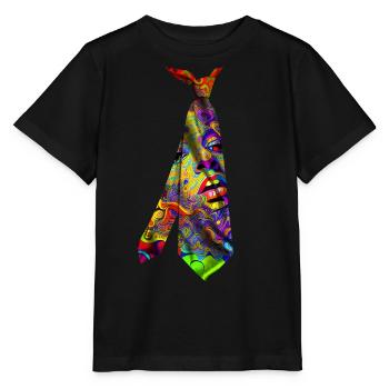 Colorful Psychedelic Necktie T-Shirt Gift Idea - Stanley/Stella MINI CREATOR Kids’ T-Shirt - black - Front - Mikhail (115cm)