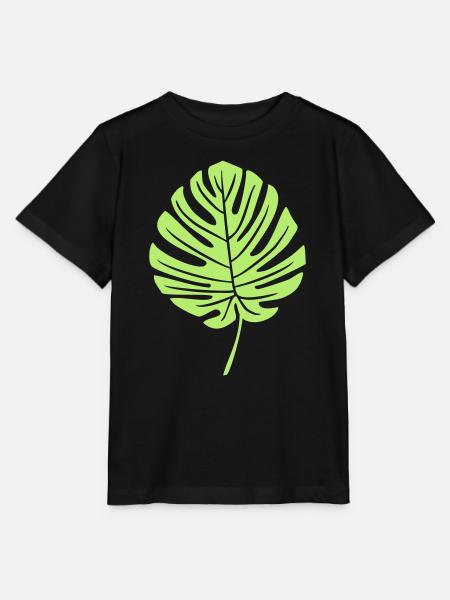 Grünes Monstera Blatt - Stanley/Stella Kinder T-Shirt MINI CREATOR  - Schwarz