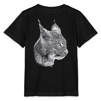 Lynx Cat Freedom Wild Cat Cat - Stanley/Stella MINI CREATOR Kids’ T-Shirt - black - Front - Mikhail (115cm)