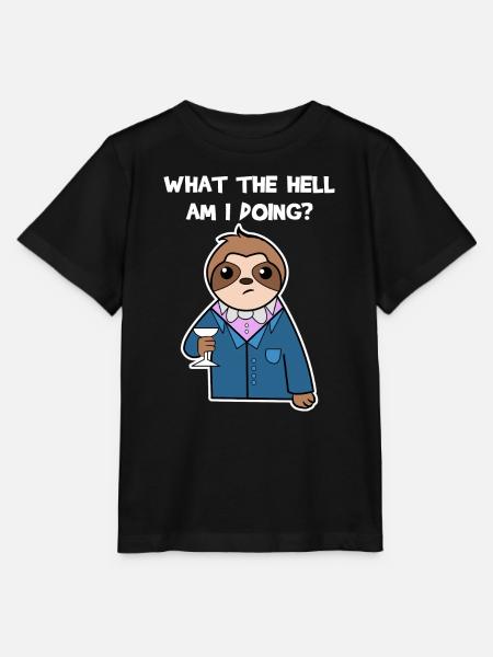 Tier Faultier Relax Urwaldbewohner Statement - Stanley/Stella Kinder T-Shirt MINI CREATOR - Schwarz