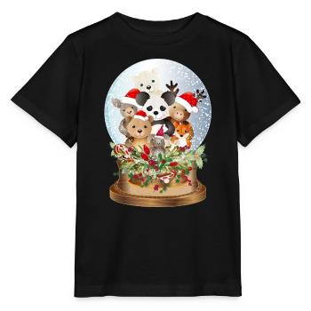 schöne nostalgische Schneekugel mit Kuscheltiere - Stanley/Stella Kinder T-Shirt MINI CREATOR  - Schwarz - Vorne - Mikhail (115cm)