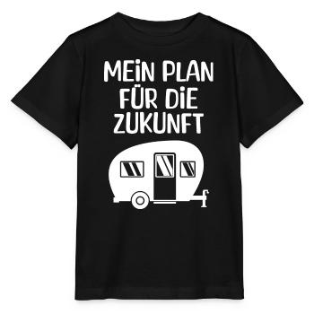 Wanderlust Camping Chillen Wohnwagen Statement - Stanley/Stella Kinder T-Shirt MINI CREATOR  - Schwarz - Vorne - Mikhail (115cm)