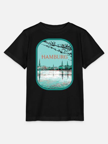 Illustration Flyacross Hamburg - Stanley/Stella Kinder T-Shirt MINI CREATOR - Schwarz