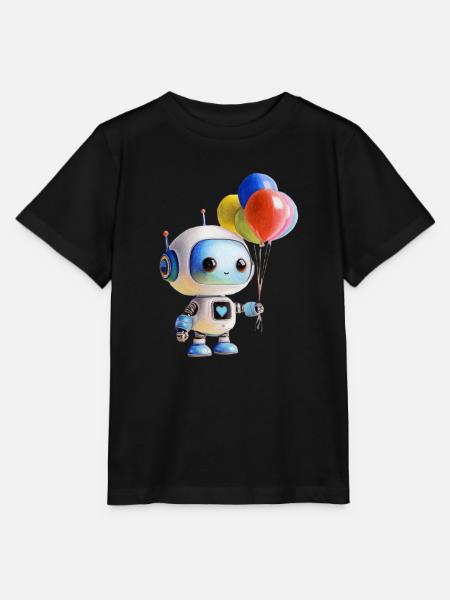 Roboter Luftballon - Stanley/Stella Kinder T-Shirt MINI CREATOR - Schwarz