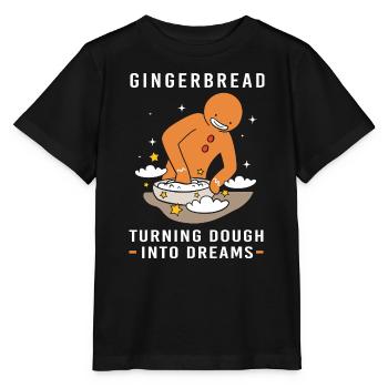 Gingerbread Christmas Gingerbread Man Gingerbread - Stanley/Stella MINI CREATOR Kids’ T-Shirt - black - Front - Mikhail (115cm)