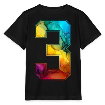 NR. 3 NUMMER 3 COLLEGE 3. GEBURTSTAG - Stanley/Stella Kinder T-Shirt MINI CREATOR  - Schwarz - Vorne - Mikhail (115cm)