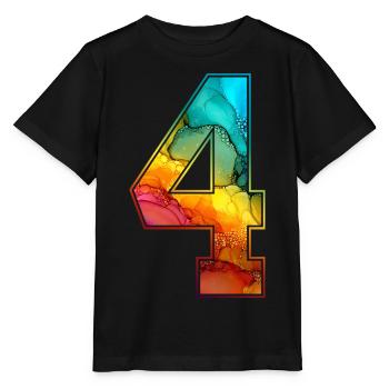 NR. 4 NUMMER 4 COLLEGE 4. GEBURTSTAG - Stanley/Stella Kinder T-Shirt MINI CREATOR  - Schwarz - Vorne - Mikhail (115cm)