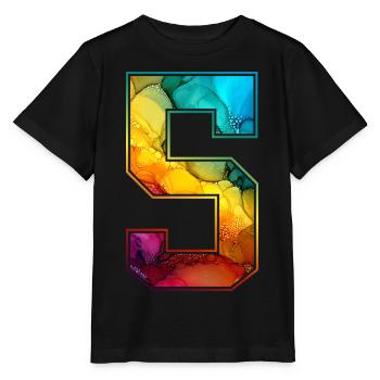 NO. 5 NUMBER 5 COLLEGE 5TH BIRTHDAY - Stanley/Stella MINI CREATOR Kids’ T-Shirt - black - Front - Mikhail (115cm)