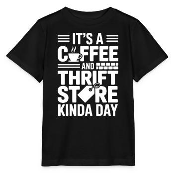 Coffee Thrift Store Day - Stanley/Stella MINI CREATOR Kids’ T-Shirt - black - Front - Mikhail (115cm)