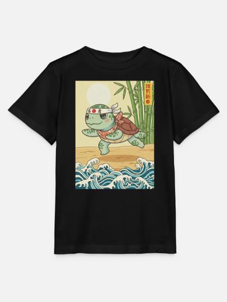 Kawaii Kampfkunst Schildkröte - Stanley/Stella Kinder T-Shirt MINI CREATOR - Schwarz
