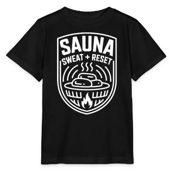 Transpiration du sauna réinitialisant bien-être Transpiration - T-shirt bio MINI CREATOR Stanley/Stella Enfant - noir - Devant - Mikhail (115cm)