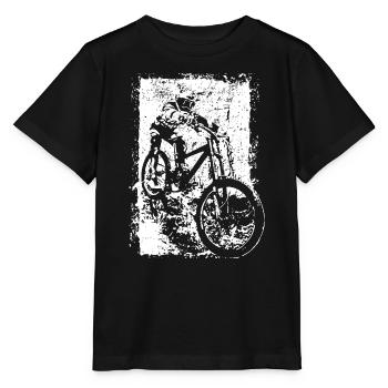 BMX VTT Descente Grunge Silhouette Grunge - T-shirt bio MINI CREATOR Stanley/Stella Enfant - noir - Devant - Mikhail (115cm)