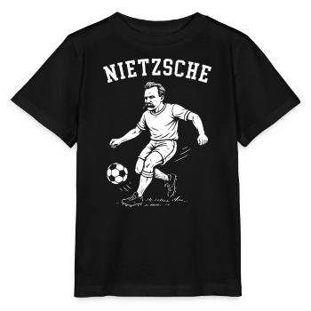 Nietzsche playing football  - Stanley/Stella MINI CREATOR Kids’ T-Shirt - black - Front - Mikhail (115cm)