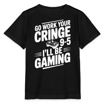 Va travailler ton 9h à 17h, je vais jouer - T-shirt bio MINI CREATOR Stanley/Stella Enfant - noir - Devant - Mikhail (115cm)