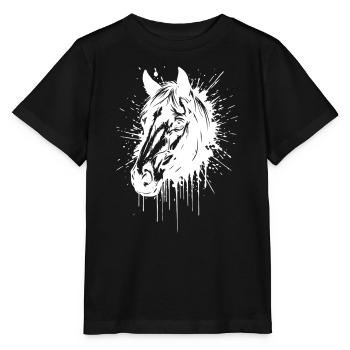 Tête de Cheval Splash Blanc - T-shirt bio MINI CREATOR Stanley/Stella Enfant - noir - Devant - Mikhail (115cm)
