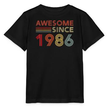 1986 Vintage-Retro-Geburtstagsgeschenk - Stanley/Stella Kinder T-Shirt MINI CREATOR  - Schwarz - Vorne - Mikhail (115cm)