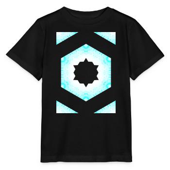 Azur Kaleidoscope Star Pattern - Stanley/Stella MINI CREATOR Kids’ T-Shirt - black - Front - Mikhail (115cm)