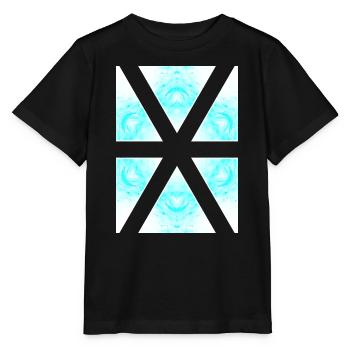 Azur X-Muster im Eis-Marble - Stanley/Stella MINI CREATOR Kids’ T-Shirt - black - Front - Mikhail (115cm)