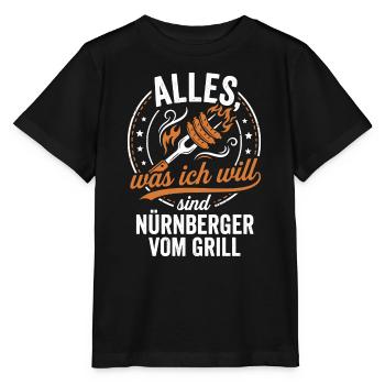 Nürnberger vom Grill - Lustiger BBQ Spruch - Stanley/Stella Kinder T-Shirt MINI CREATOR  - Schwarz - Vorne - Mikhail (115cm)