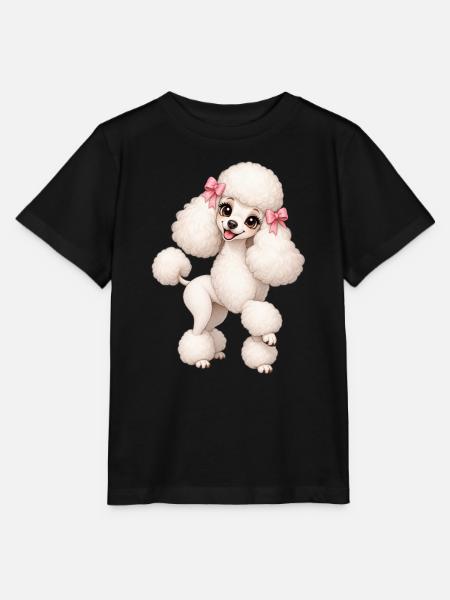 Pudel mit rosa Schleifen Cartoon - Stanley/Stella Kinder T-Shirt MINI CREATOR  - Schwarz