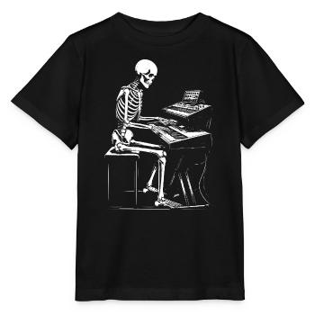 Skelett im Keyboard Studio - Stanley/Stella Kinder T-Shirt MINI CREATOR  - Schwarz - Vorne - Mikhail (115cm)