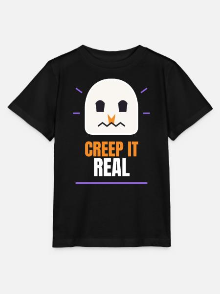 Creep It Real Ghost Tee - Stanley/Stella Kinder T-Shirt MINI CREATOR - Schwarz