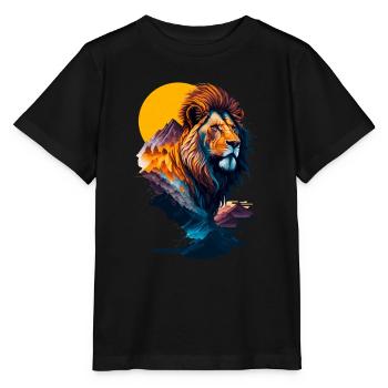Illustration abstraite du lion - T-shirt bio MINI CREATOR Stanley/Stella Enfant - noir - Devant - Mikhail (115cm)