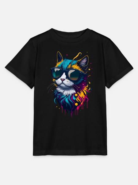 Niedliche Katze - Stanley/Stella Kinder T-Shirt MINI CREATOR - Schwarz