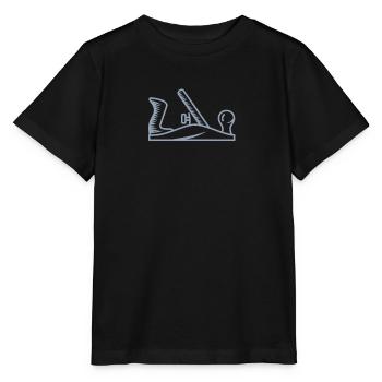 Hobel Design Schreiner Tischler - Stanley/Stella Kinder T-Shirt MINI CREATOR  - Schwarz - Vorne - Mikhail (115cm)