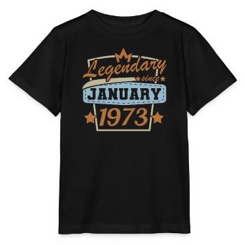 Birthday Sayings January 1973 Birthday - Stanley/Stella MINI CREATOR Kids’ T-Shirt - black - Front - Mikhail (115cm)
