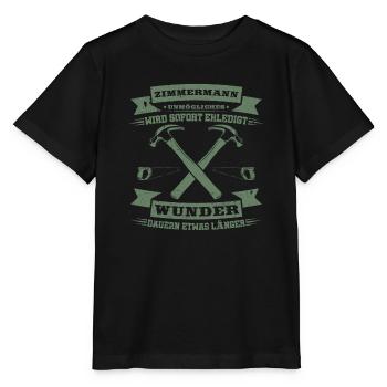 Zimmermann Unmögliches wird sofort erledigt - Stanley/Stella Kinder T-Shirt MINI CREATOR  - Schwarz - Vorne - Mikhail (115cm)